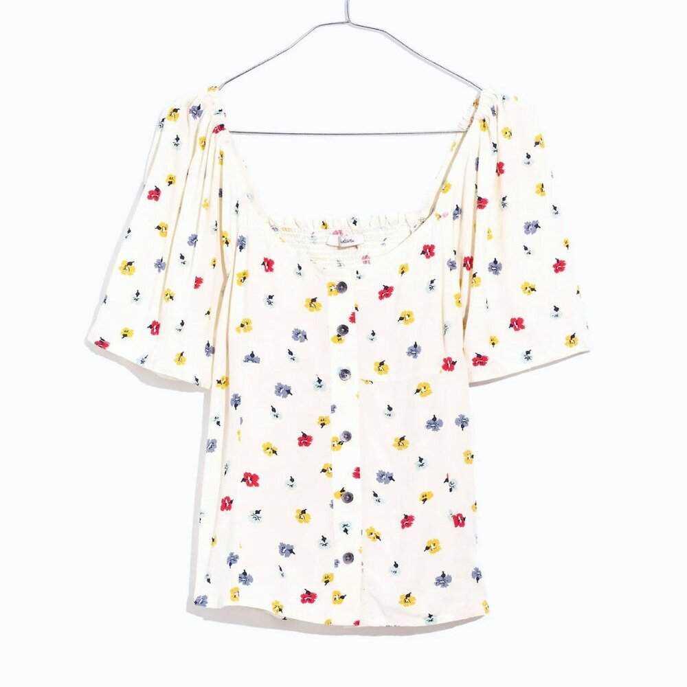 EUC Madewell Button-Front Top in Confetti Floral Small - Picture 1 of 7